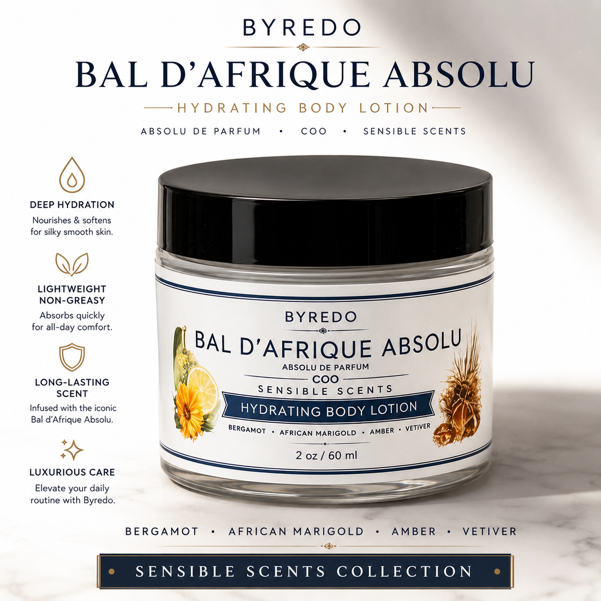 Sensible Scents Inspired BYREDO BAL D'AFRIQUE ABSOLU 2oz Hydrating Lotion