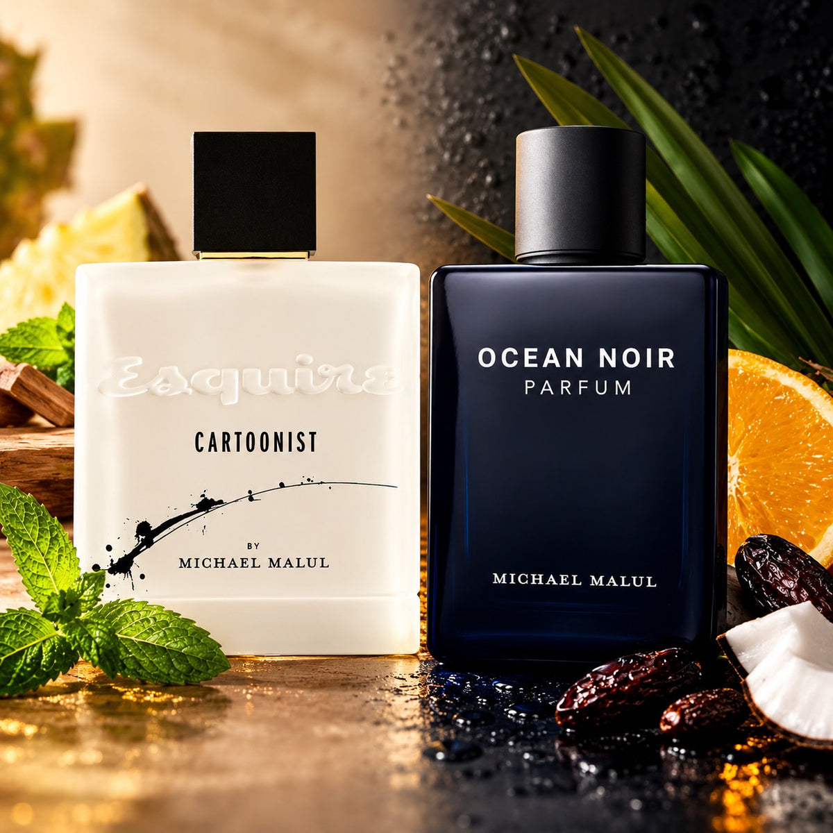 Micheal Malul Cartoonist + Micheal Malul Ocean Noir Parfum Bottle Bundle Deal